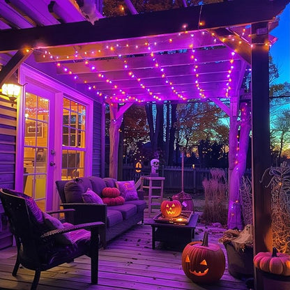 JMEXSUSS 400LED Orange and Purple Halloween Lights Indoor Outdoor Waterproof - Image 6