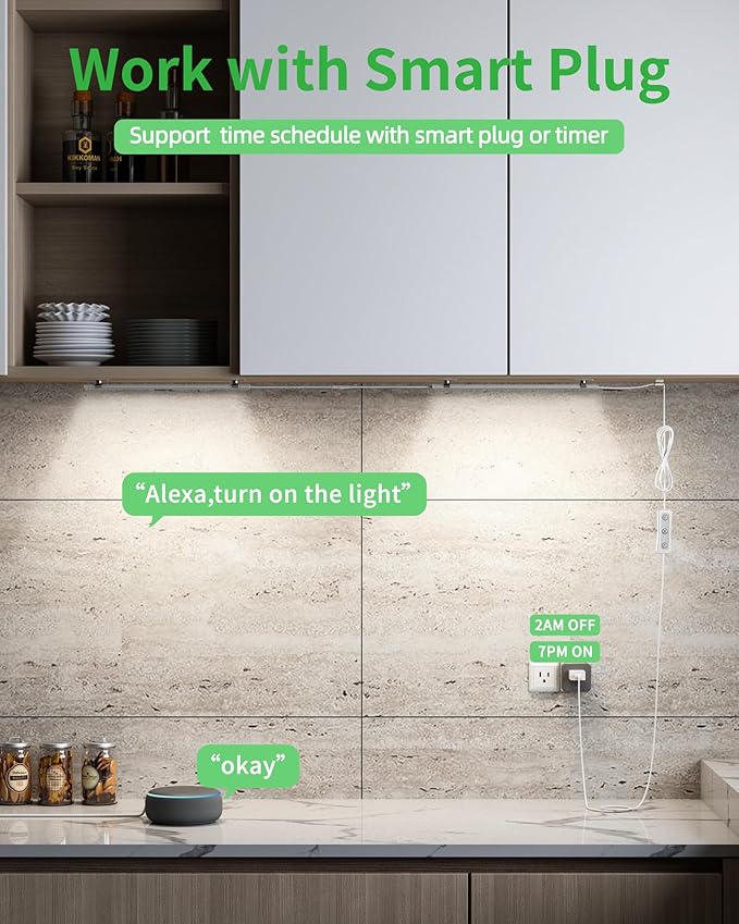 Under Cabinet Lighting Plug-in, Dimmable Under Counter Lights - Image 3