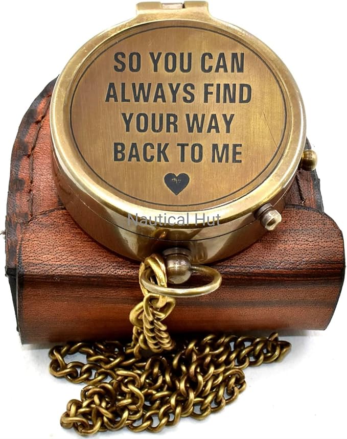 So You Can Always Find Your Way Back Home Engraved Brass Compass - Image 2