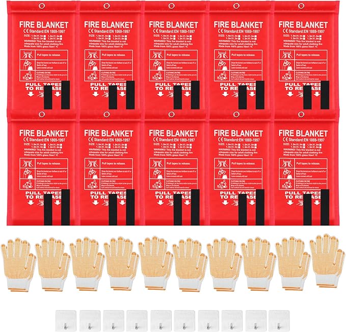 30 Pcs Emergency Fire Blankets for Home and Kitchen 40x40 Inch 10 Fiberglass by Copkim