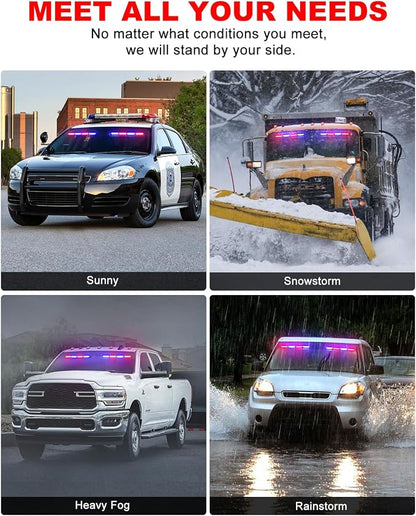 HLauto 6Z4J Emergency Dash Strobe Lights: 2x16.8 inch Red Blue Safety Lights - Image 6