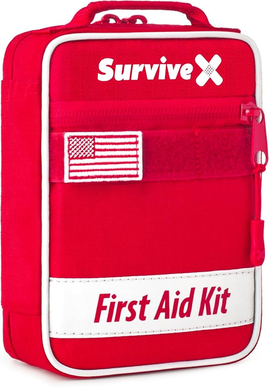 SurviveX Small First Aid Kit for Car, Travel & Home by SurviveX