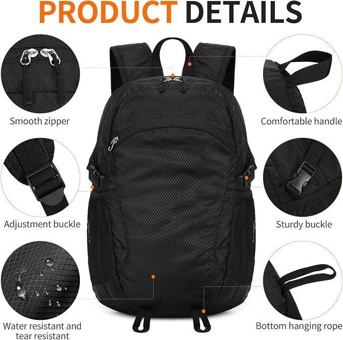 Small Hiking Backpack Travel Lightweight Hiking Packable Daypack - Image 5