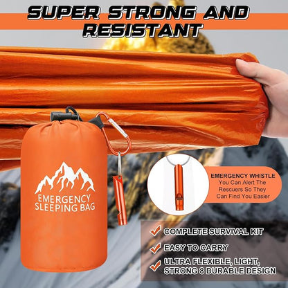 Oudain 2 Pcs XL Emergency Sleeping Bag 94.5" x 49.2" Waterproof Survival - Image 5