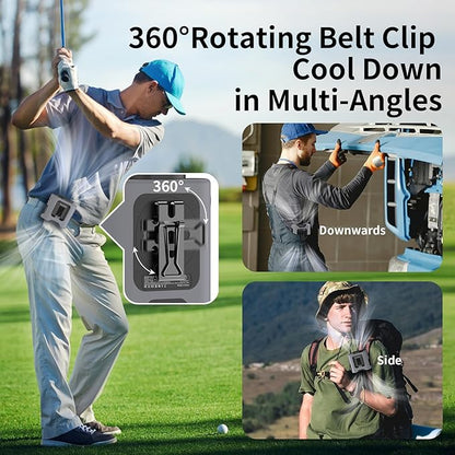 Socool 14500mAh Portable Waist Fan Clip on Belt 360 Rotation Wearable - Image 5