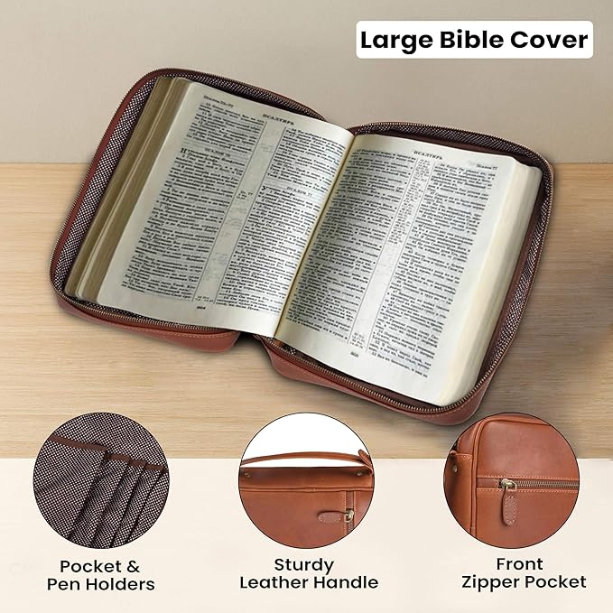 LEATHER VILLAGE Genuine Leather Bible Cover - Image 5