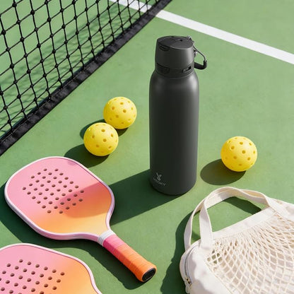 Meoky 24 oz Slim Insulated Water Bottle: Leak Proof Locking Lid, 2-in-1 Straw - Image 9