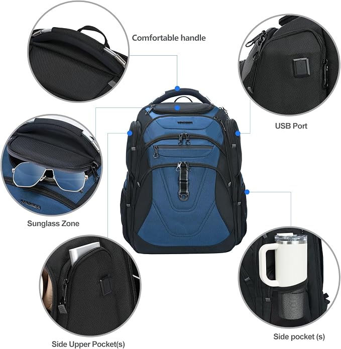 KROSER Friendly Travel Laptop Backpack 18.4 inch XXXL Gaming Backpack - Image 4