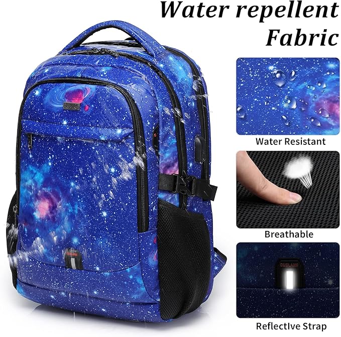 DUSLANG 17 Inch Travel Laptop Backpack Water Resistant College Backpack - Image 3