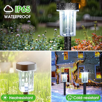 Outdoor Solar Lights for Yard 8 Pack, Solar Pathway Lights Waterproof 6000K - Image 6