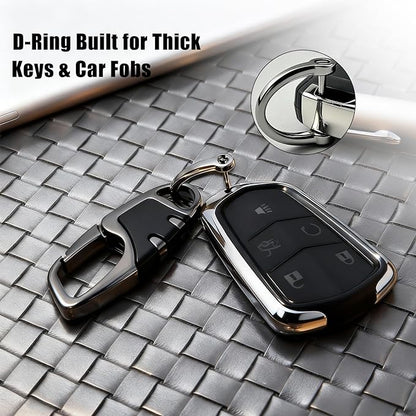 Keychain with Carabiner Clip, 4 Heavy Duty Key Rings and D Ring - Image 2