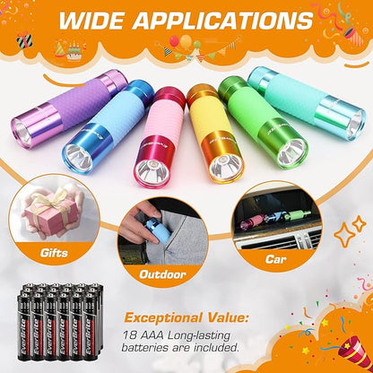 EverBrite 6-Pack Mini Flashlights, Glow in Dark Flashlights, Aluminum LED - Image 5