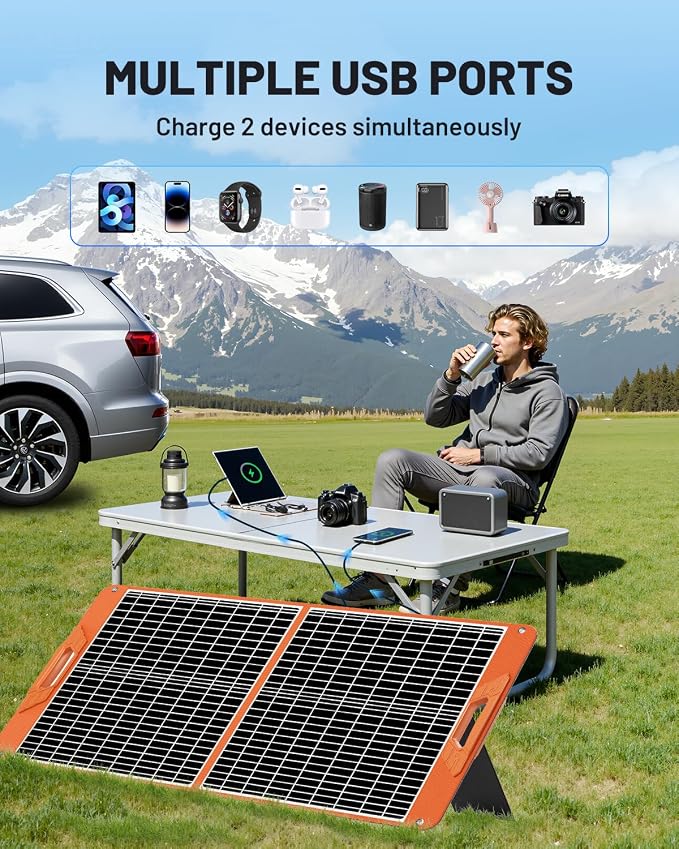 SOLUPUP 60W Portable Solar Panel Charger, 23.5% High Efficiency Foldable Solar - Image 5