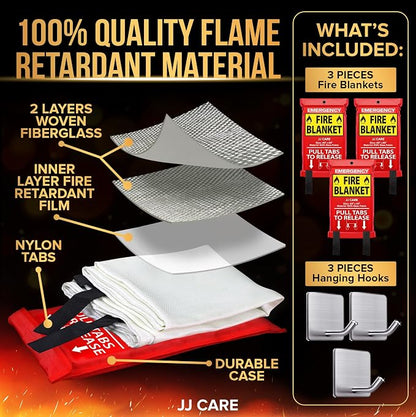 JJ CARE Fire Blanket – 3 Packs - Image 2