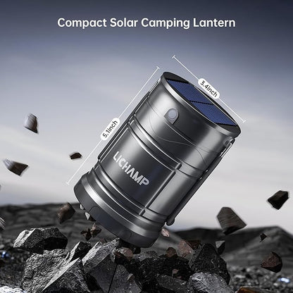 Lichamp 1-Pack Solar Camping Lantern, USB Rechargeable LED Lanterns Battery - Image 5