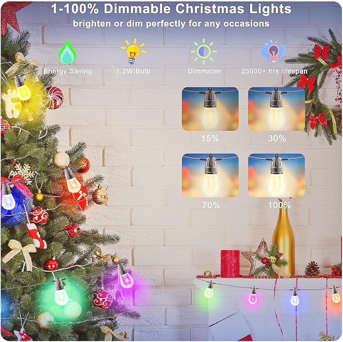 Outdoor String Lights 49ft, Outdoor Lights - Image 9