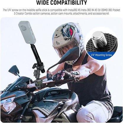 NEEWER Basics Motorcycle Bike Mount Accessories Kit, Invisible Selfie Stick - Image 3