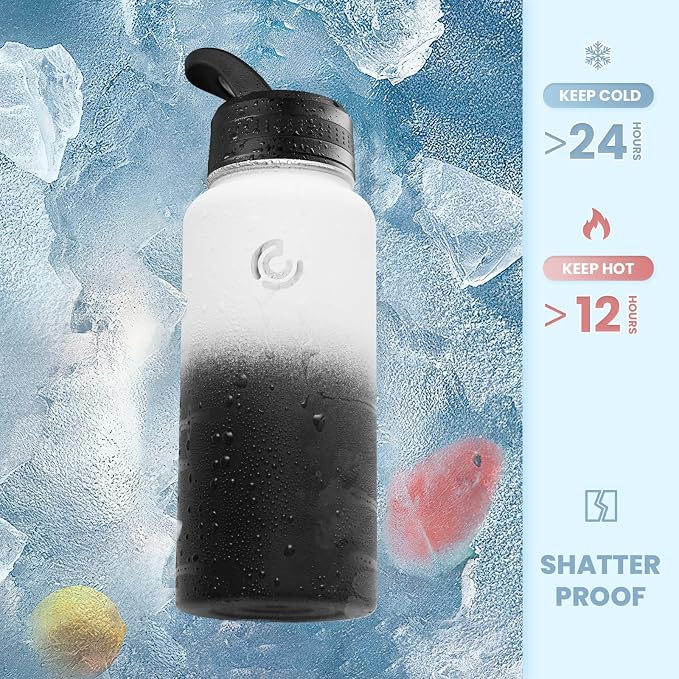 COKTIK 32oz Sports Water Bottle, Stainless Steel Water Bottle - Image 4