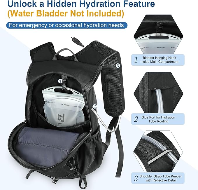 BECOJADDE Hiking Backpack 15L Small Backpack Packable Day pack Water Resistant - Image 5