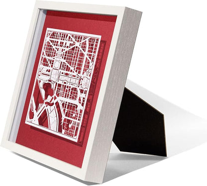 O3 Design Studio Washington D.C. Cut Map Framed, 9x9 inches, Paper Cutting Art - Image 2