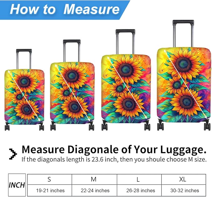 Luggage Cover Protector for 19-20 Inch Suitcases, TSA Approved Elastic Travel - Image 2