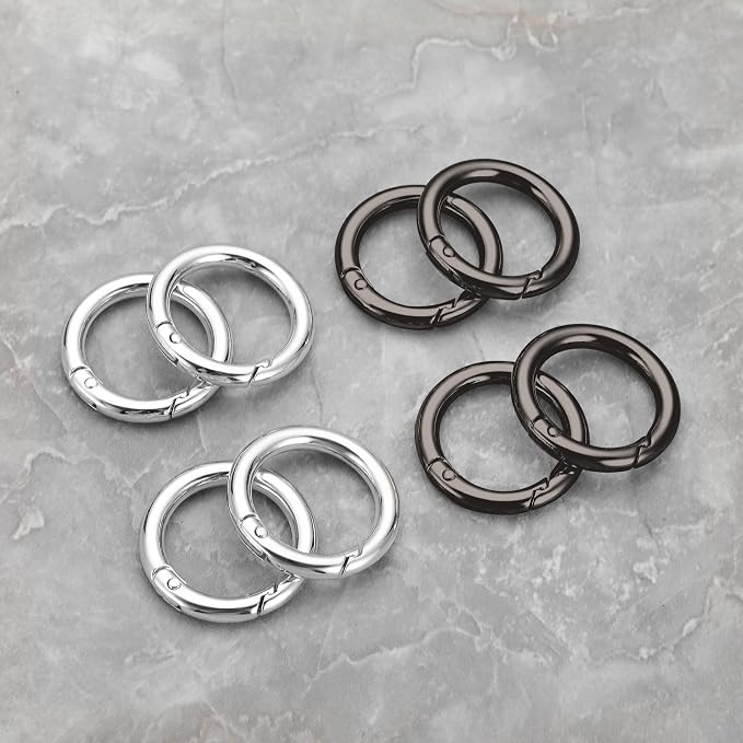 Gkeygo Key Ring Clip, 4/5 Inch Keychain Rings, 8 Pack Round Carabiner Clip - Image 7