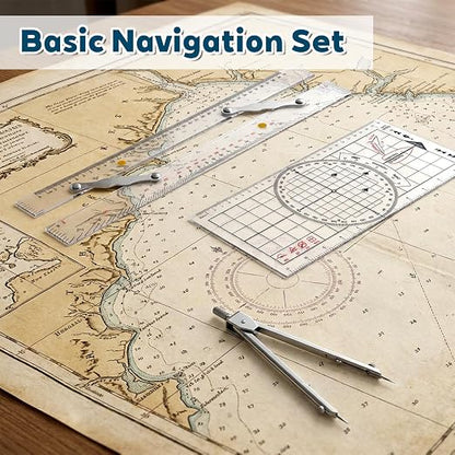3 Pcs Basic Navigation Set, Include 16 Inch Parallel Ruler - Image 6