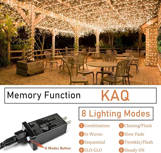 66FT 200LED Christmas String Lights Outdoor/Indoor, Extendable Twinkle Fairy - Image 5
