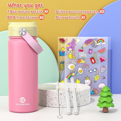GoKEDA 18oz Kids Water Bottle, Insulated Bottles - Image 2