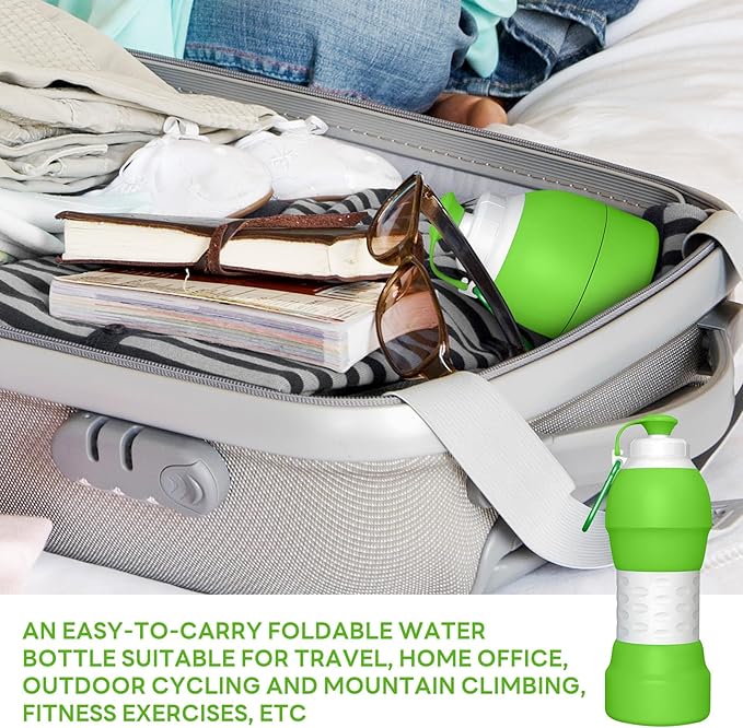 Collapsible Lightweight 20oz Water Bottle, Food-Grade Silicone BPA Free - Image 8