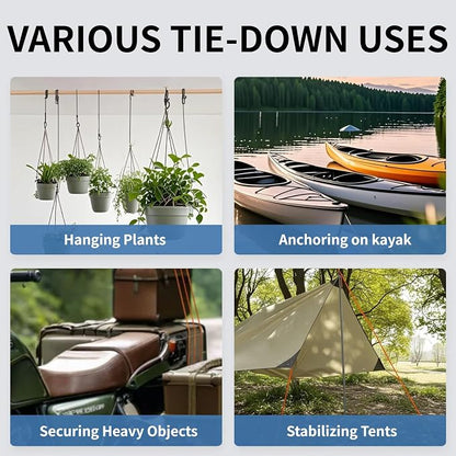 Longer 15ft Ratchet Straps Ropes Tie Down Rope Strap Small Mini Reflctive - Image 2