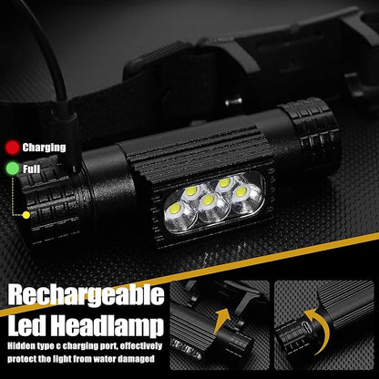 Headlamp Rechargeable, 2000 Lumen Super Bright LED Head Lamp - Image 4