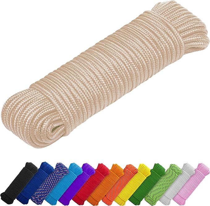 TECEUM Rope – 150 Feet x 1/4 Inch – Beige – Strong All-Purpose Utility Rope – by TECEUM