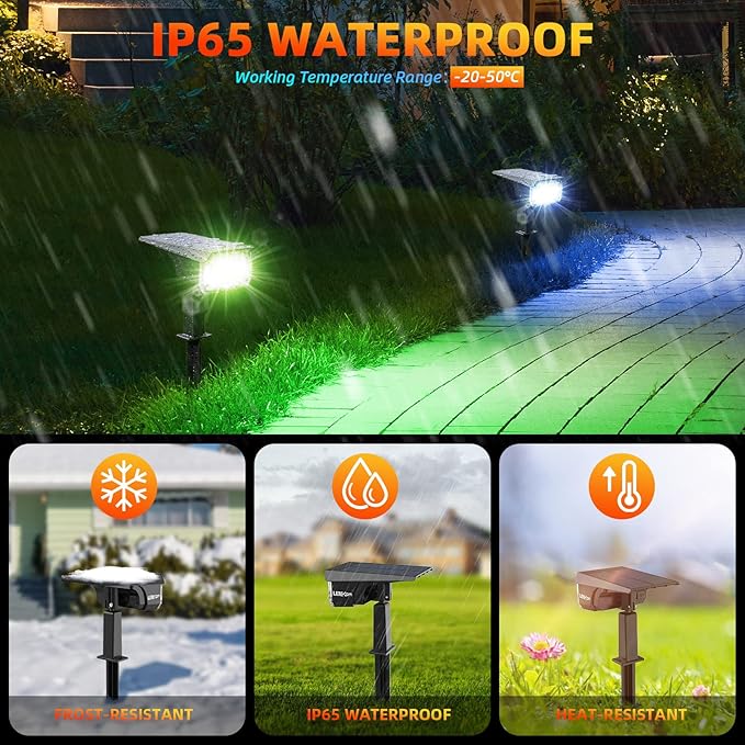 LEREKAM Color Solar Lights Outdoor Waterproof Spotlights - Image 2