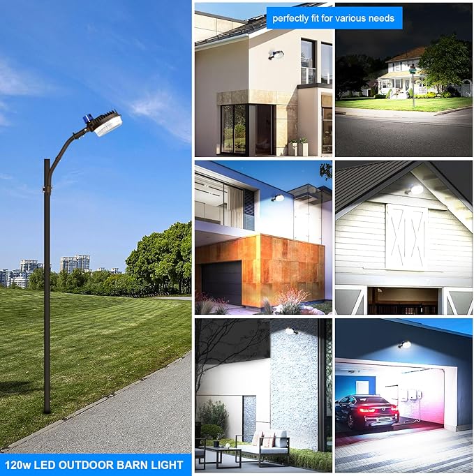 ledmo 120W LED Barn Light Dusk to Dawn Adjustable Angle - Image 8