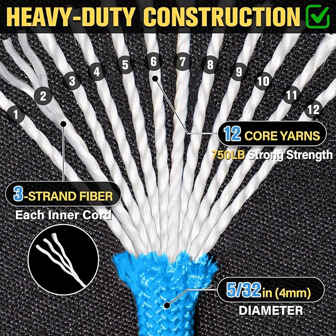 Paracord Rope 750 lb - 100ft 5/32" Parachute Cord 4MM 12-Strand para Cord - - Image 2