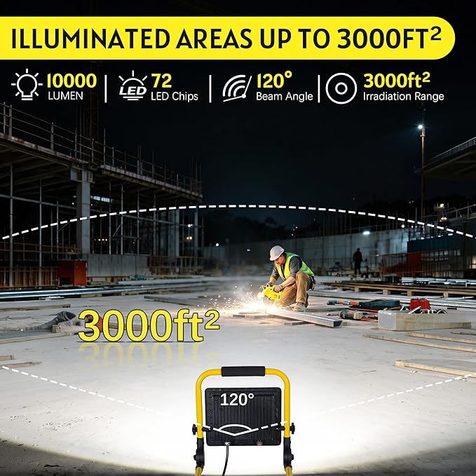 10000LM LED Work Light: Portable Work Light - Image 5