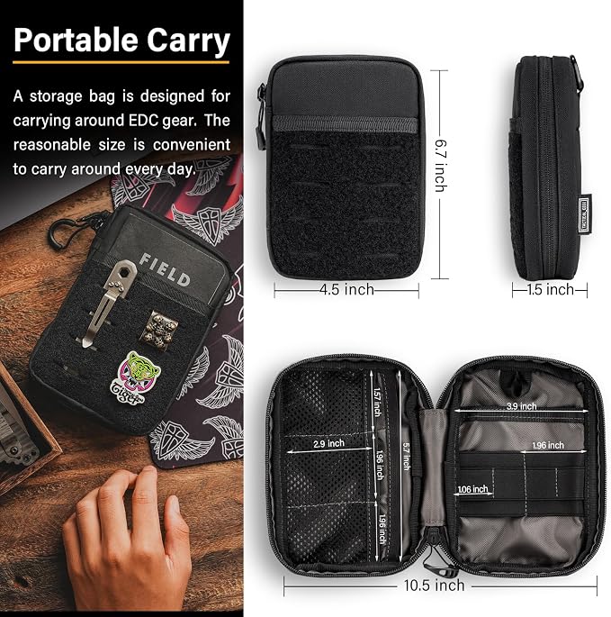TACTICAL GEEK EDC Compact Waist Pocket Pouch, Men EDC Pouch Organizer, Utility - Image 3