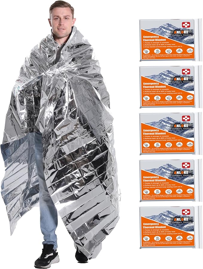 ANLOKE Emergency Blankets Mylar Thermal Blanket- of Gigantic Space Blanket 82 * by ANLOKE