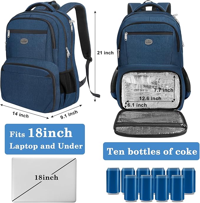 MATEIN Backpack Lunch Box, Water Resistant Mens Lunch Backpack - Image 4