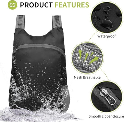 20L Ultra Hiking-Daypack Lightweight Foldable Travel Packable Backpack - Image 4