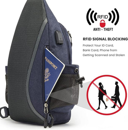 G4Free Canvas Sling Bag Crossbody Backpack - Image 4