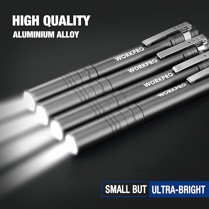 WORKPRO LED Pen Light, Aluminum Pen Flashlights, Pocket Flashlight - Image 3