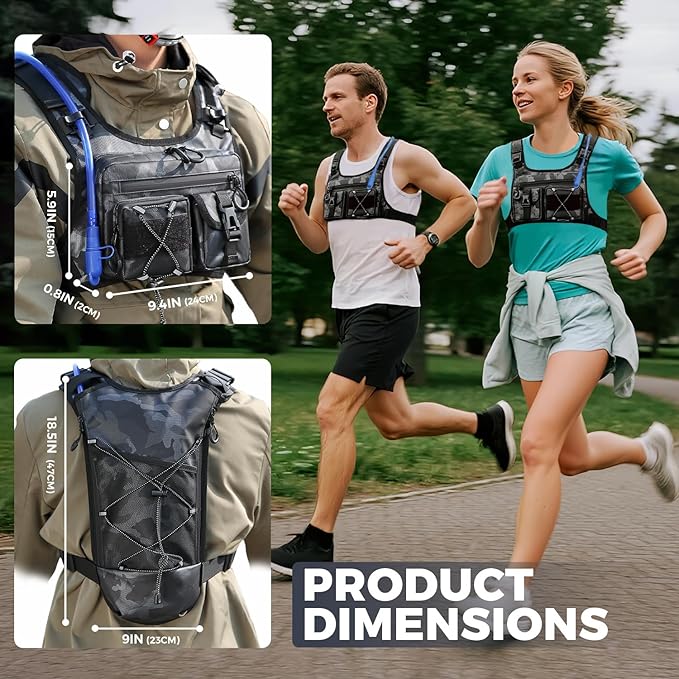 Criuage USA Original Patent Running Hydration Vest Backpack, Lightweight Chest - Image 6
