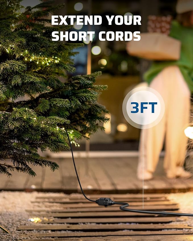 DEWENWILS 3Ft Outdoor Extension Cord, Short Extension Cord 16 AWG SJTW - Image 3