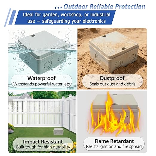 NineLeaf Junction Box, Waterproof Electrical Box IP66 Water Resistant Dustproof - Image 4