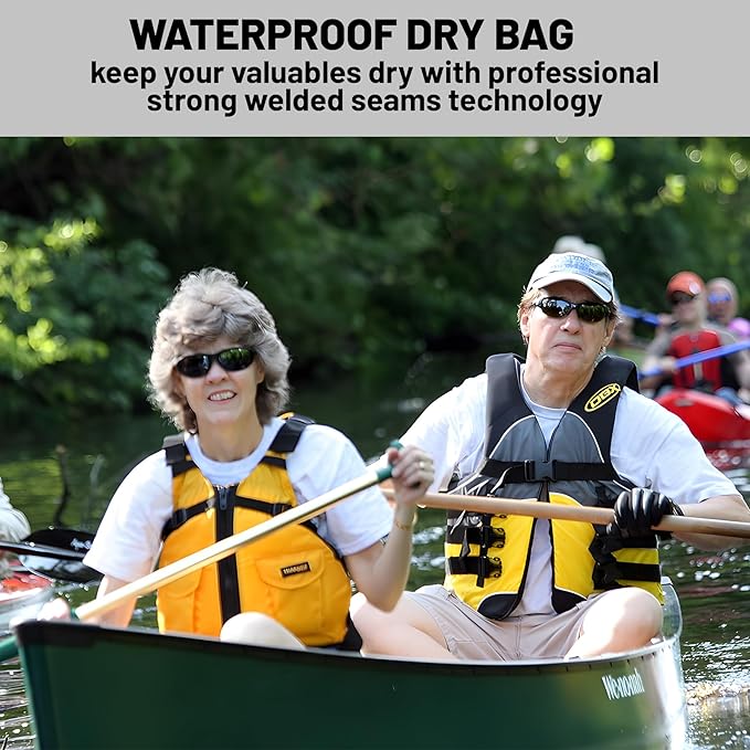 Waterproof Dry Bag, Roll Top Tropical Summer Watercolor Hibiscus Small - Image 5