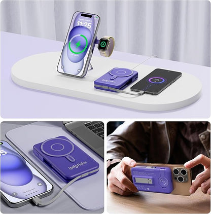 Magnetic Portable Charger Built-in Cables, 10000mAh Fast Charging Wireless - Image 9