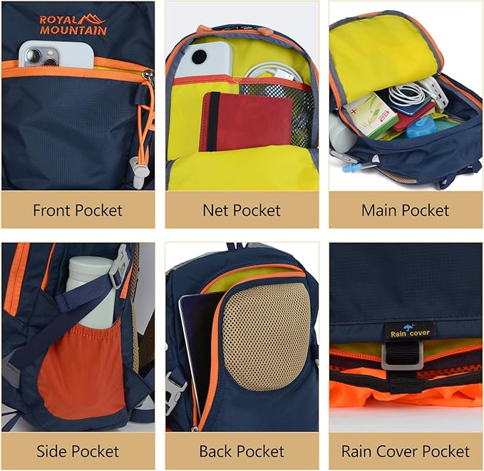 Hiking Backpack With Rain-cover, 30L Travel Backpacks - Image 4