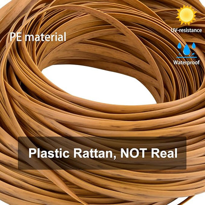 Feyart 40m/131ft 7mm Light Wood Wicker Repair Kit, PE Rattan Repair Kit - Image 2